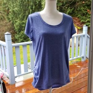 ATHLETIC Hi-Lo Purple Top w/Ruching sz XL